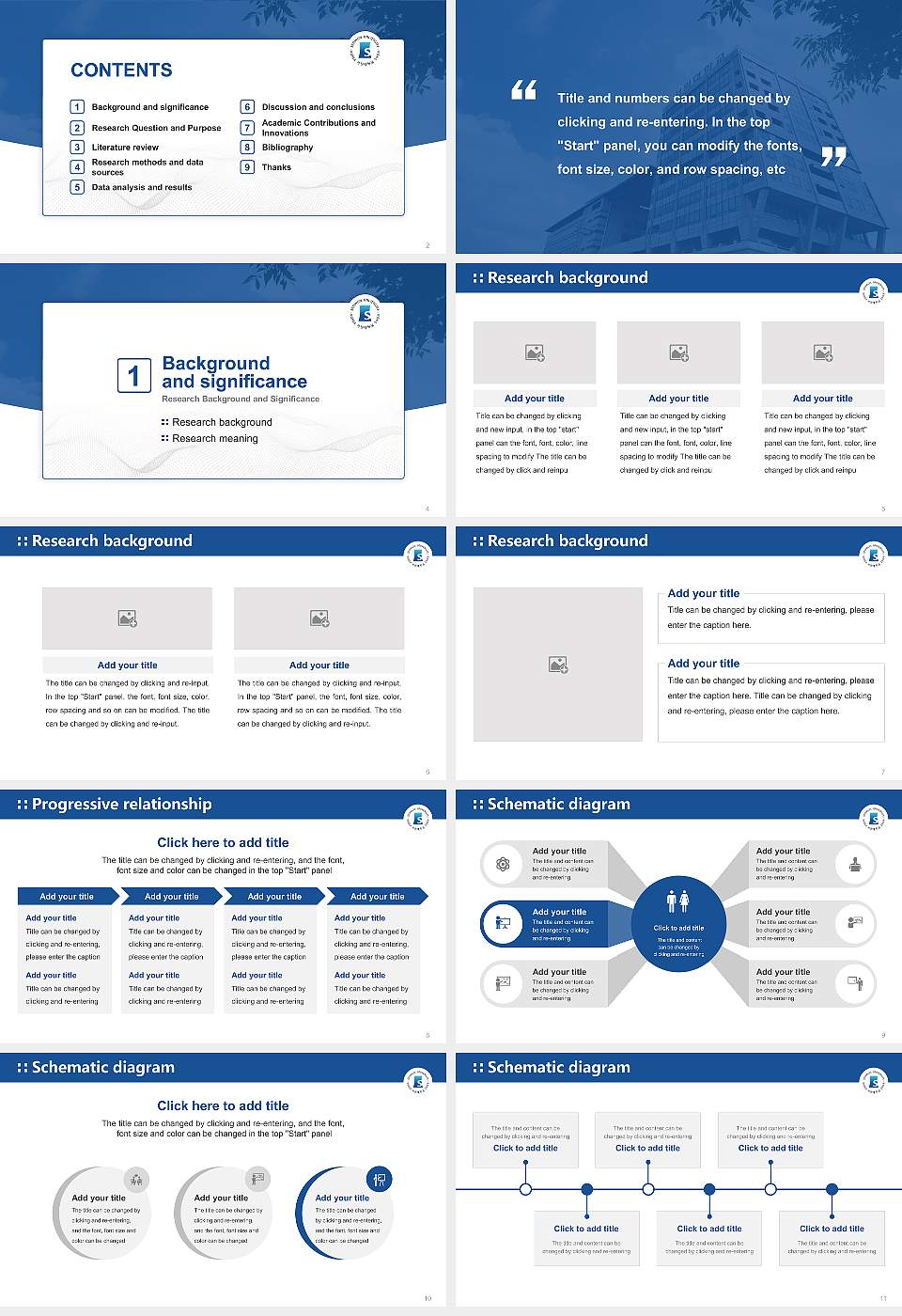 Seowon University Graduation Thesis Defense PPT Template16:9 ratio PPT effect preview image2