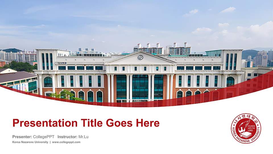 Korea Nazarene University Course/Courseware Creation PPT Template16:9 ratio PPT effect preview image