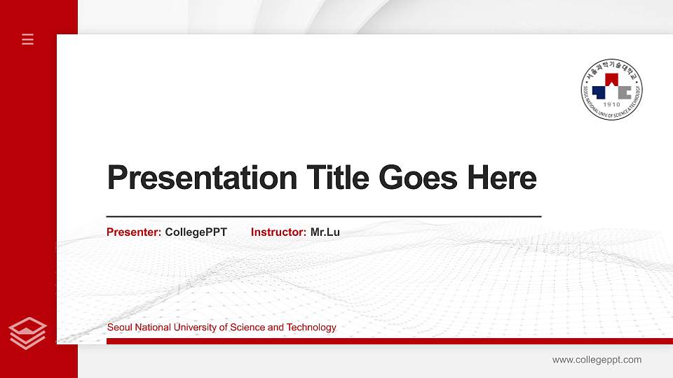 Seoul National University of Science and Technology Thesis Proposal/Graduation Defense PPT Template16:9 ratio PPT effect preview image