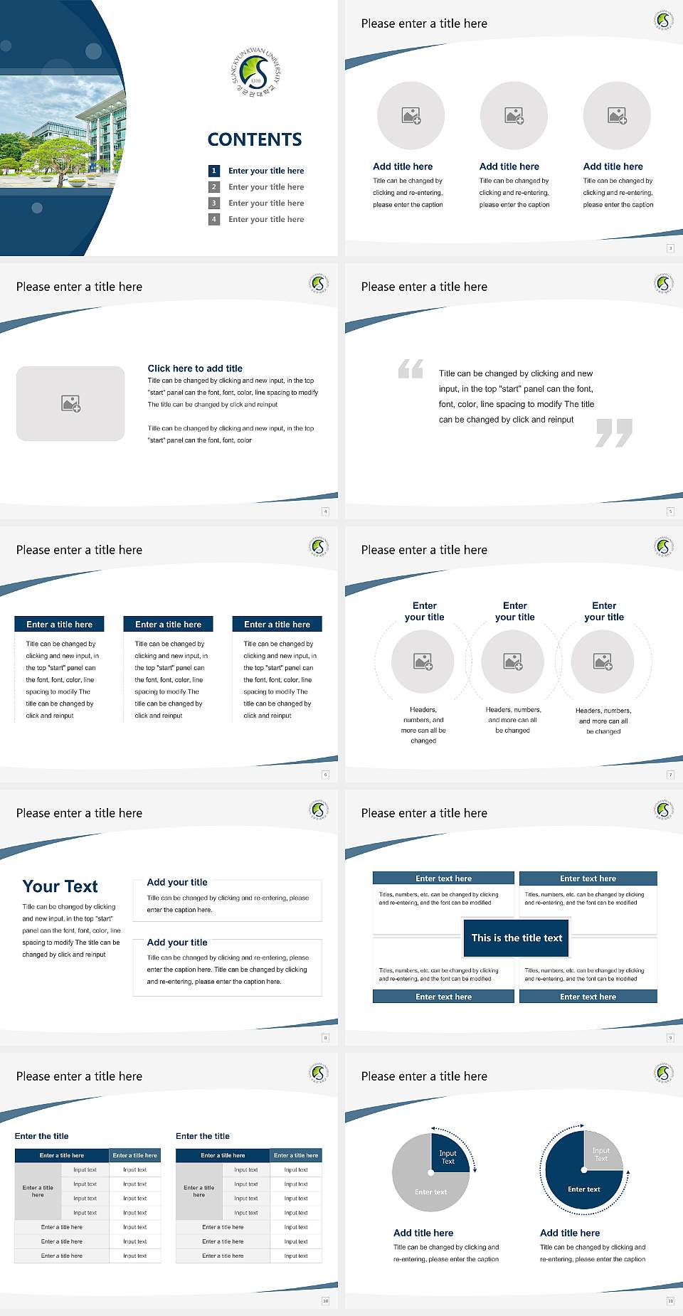 Sungkyunkwan University Course/Courseware Creation PPT Template4:3 ratio PPT effect preview image2