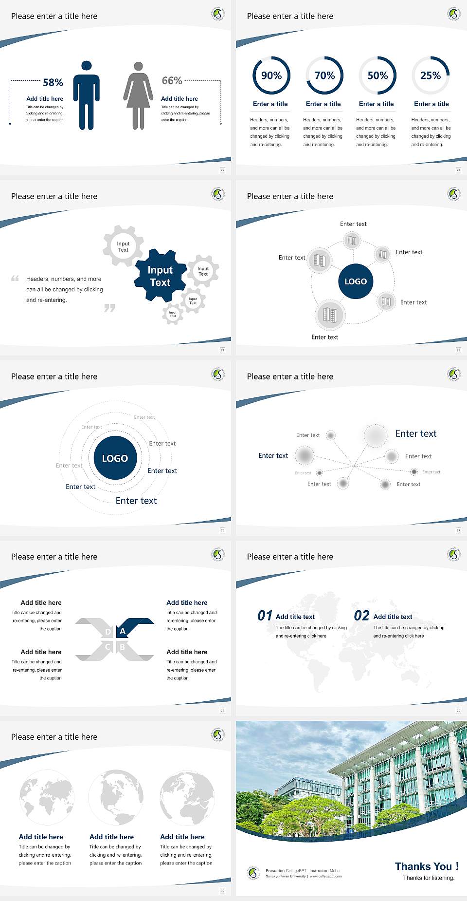 Sungkyunkwan University Course/Courseware Creation PPT Template4:3 ratio PPT effect preview image4