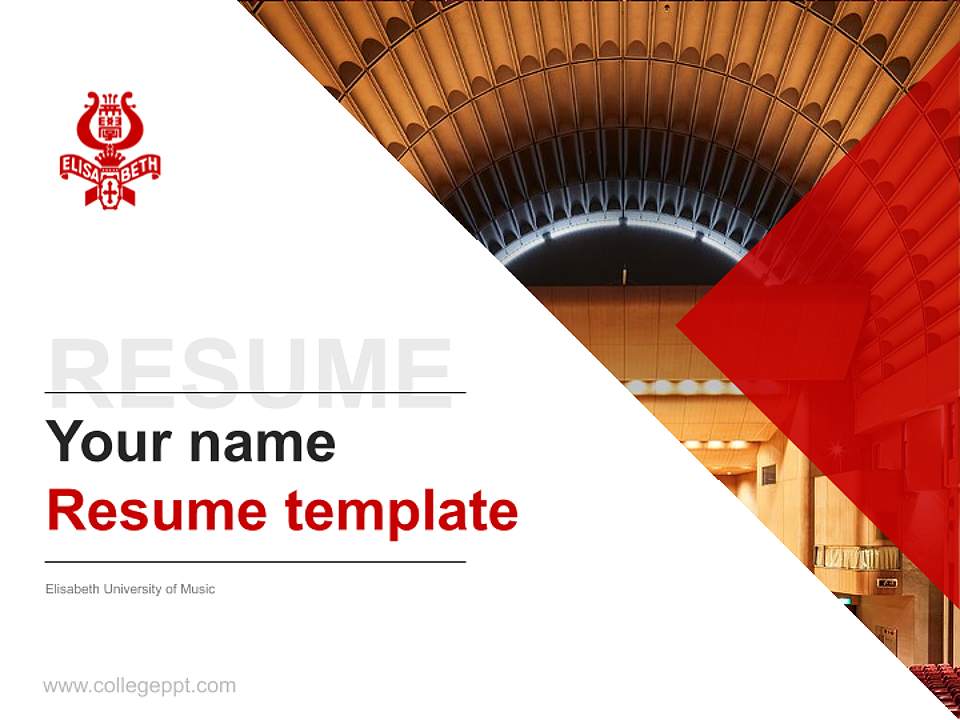 Elisabeth University of Music Resume PPT Template4:3 ratio PPT effect preview image5