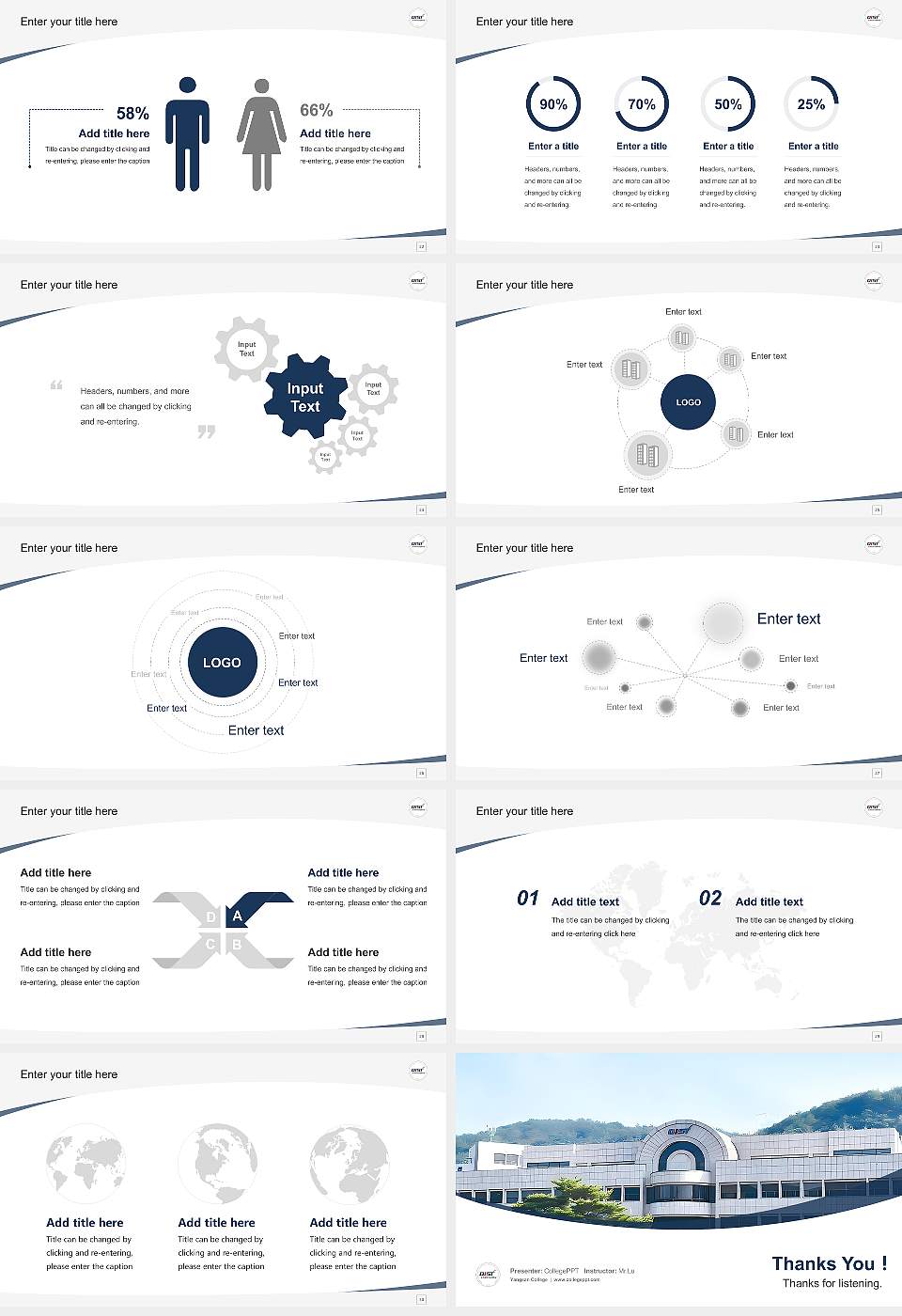 Yangsan College Course/Courseware Creation PPT Template16:9 ratio PPT effect preview image4