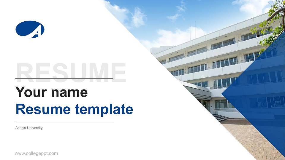 Ashiya University Resume PPT Template16:9 ratio PPT effect preview image