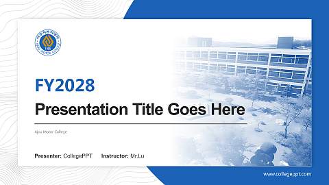Ajou Motor College Academic Presentation/Research Findings Report PPT Template