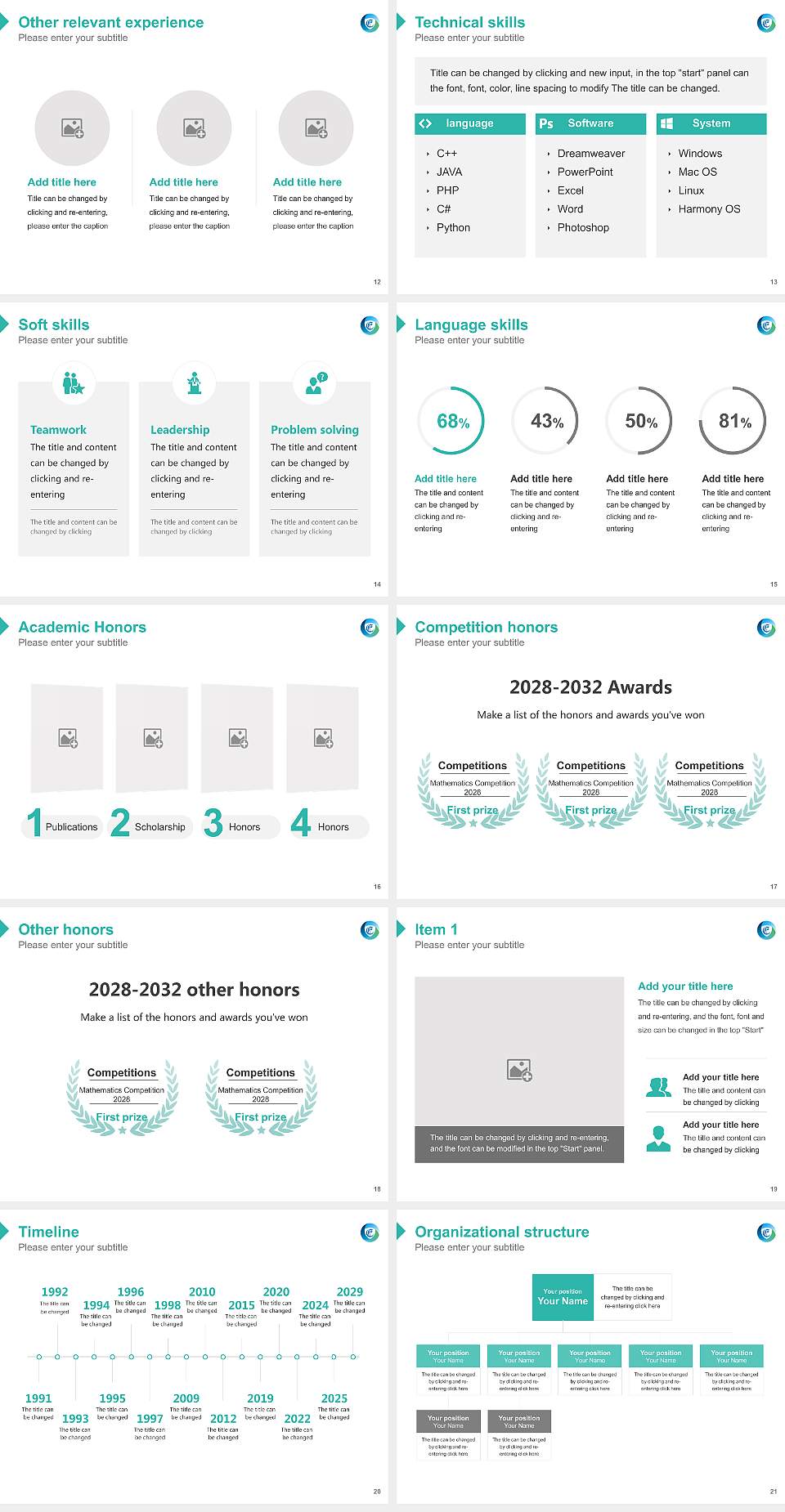 Eikei University of Hiroshima Resume PPT Template4:3 ratio PPT effect preview image3