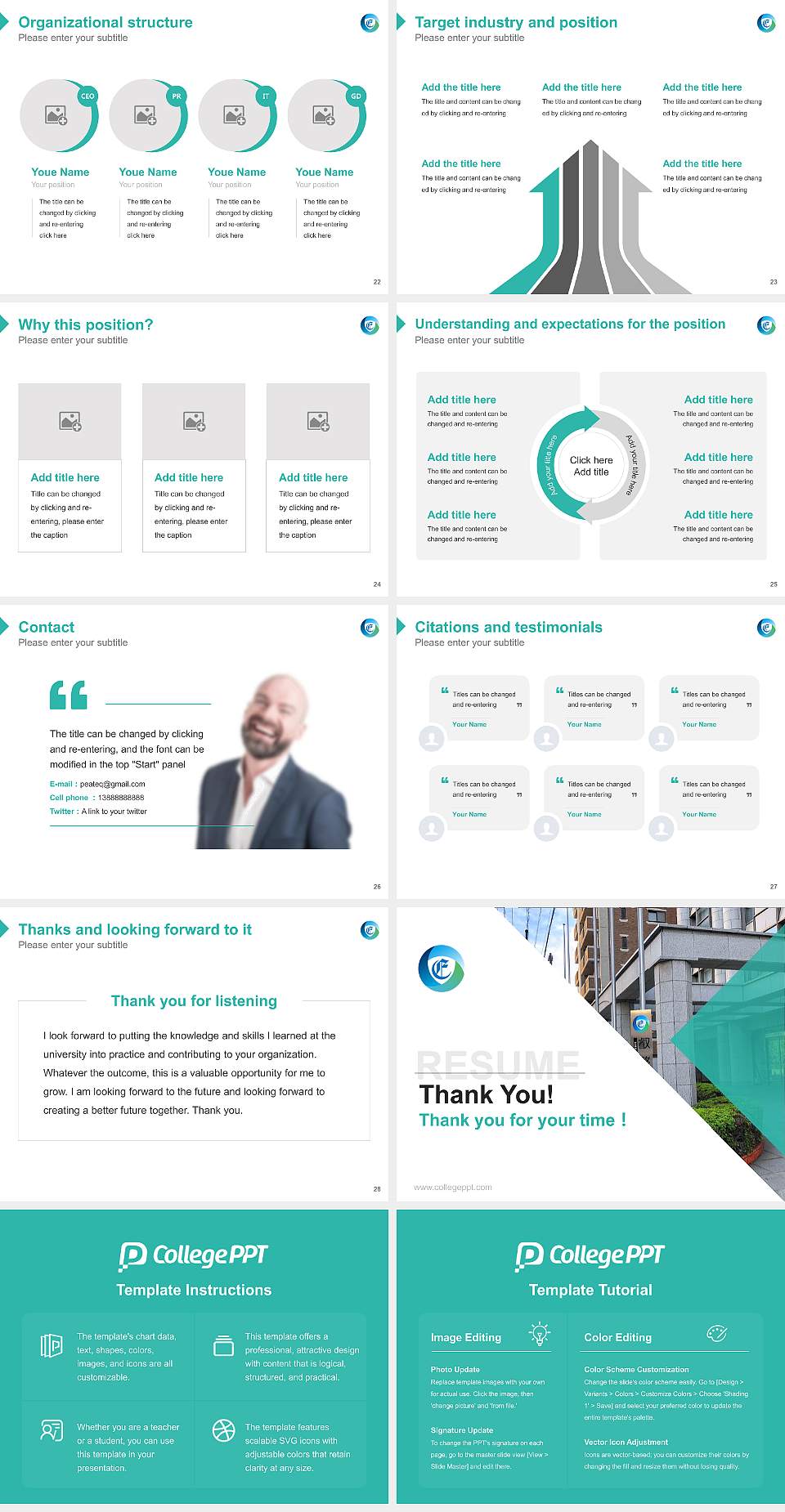 Eikei University of Hiroshima Resume PPT Template4:3 ratio PPT effect preview image4