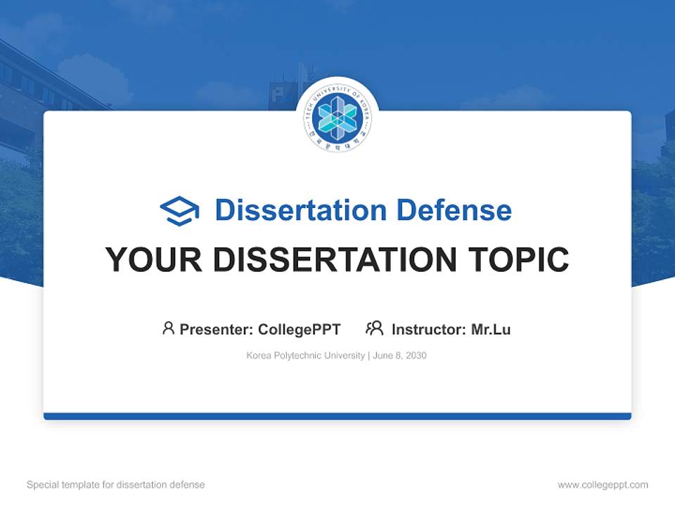 Korea Polytechnic University Graduation Thesis Defense PPT Template4:3 ratio PPT effect preview image7