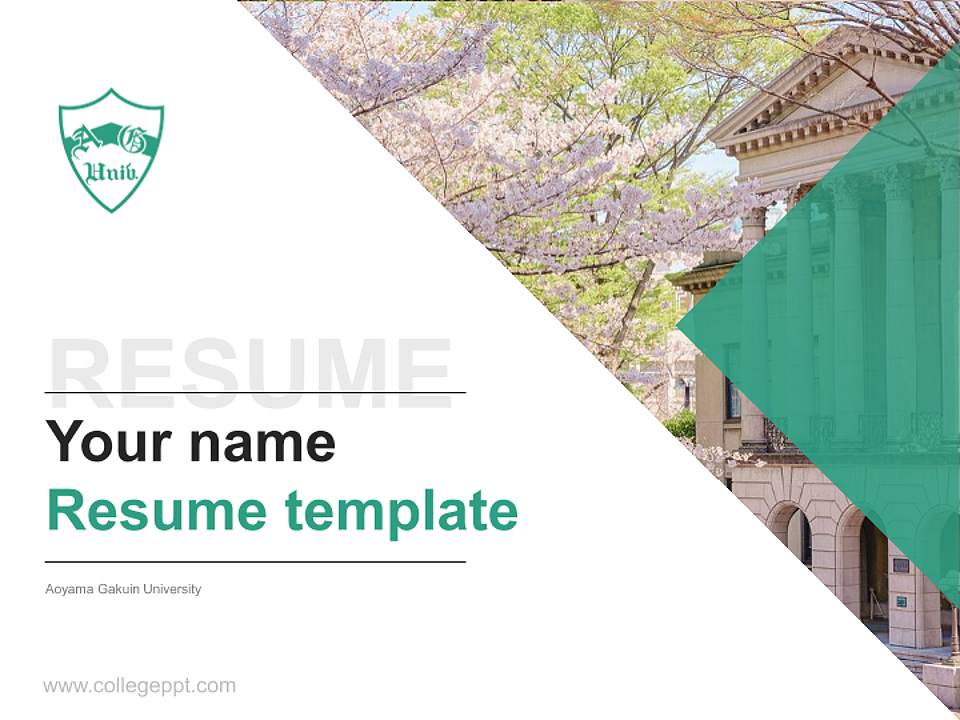 Aoyama Gakuin University Resume PPT Template4:3 ratio PPT effect preview image5