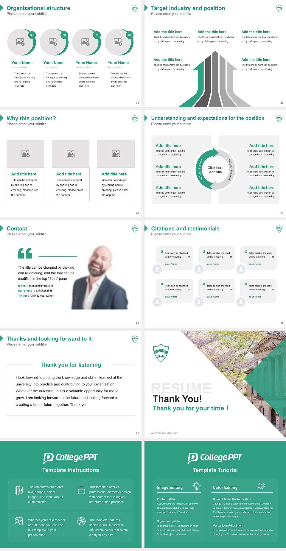 Aoyama Gakuin University Resume PPT Template4:3 ratio PPT effect preview image4