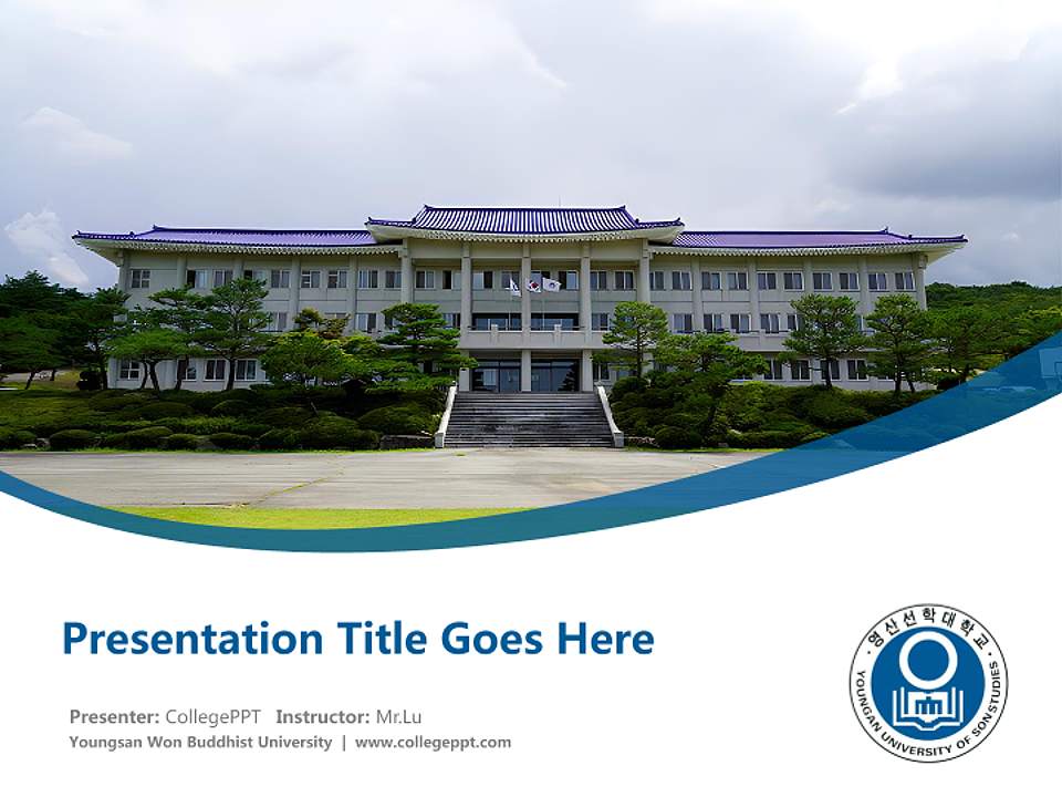 Youngsan Won Buddhist University Course/Courseware Creation PPT Template4:3 ratio PPT effect preview image5