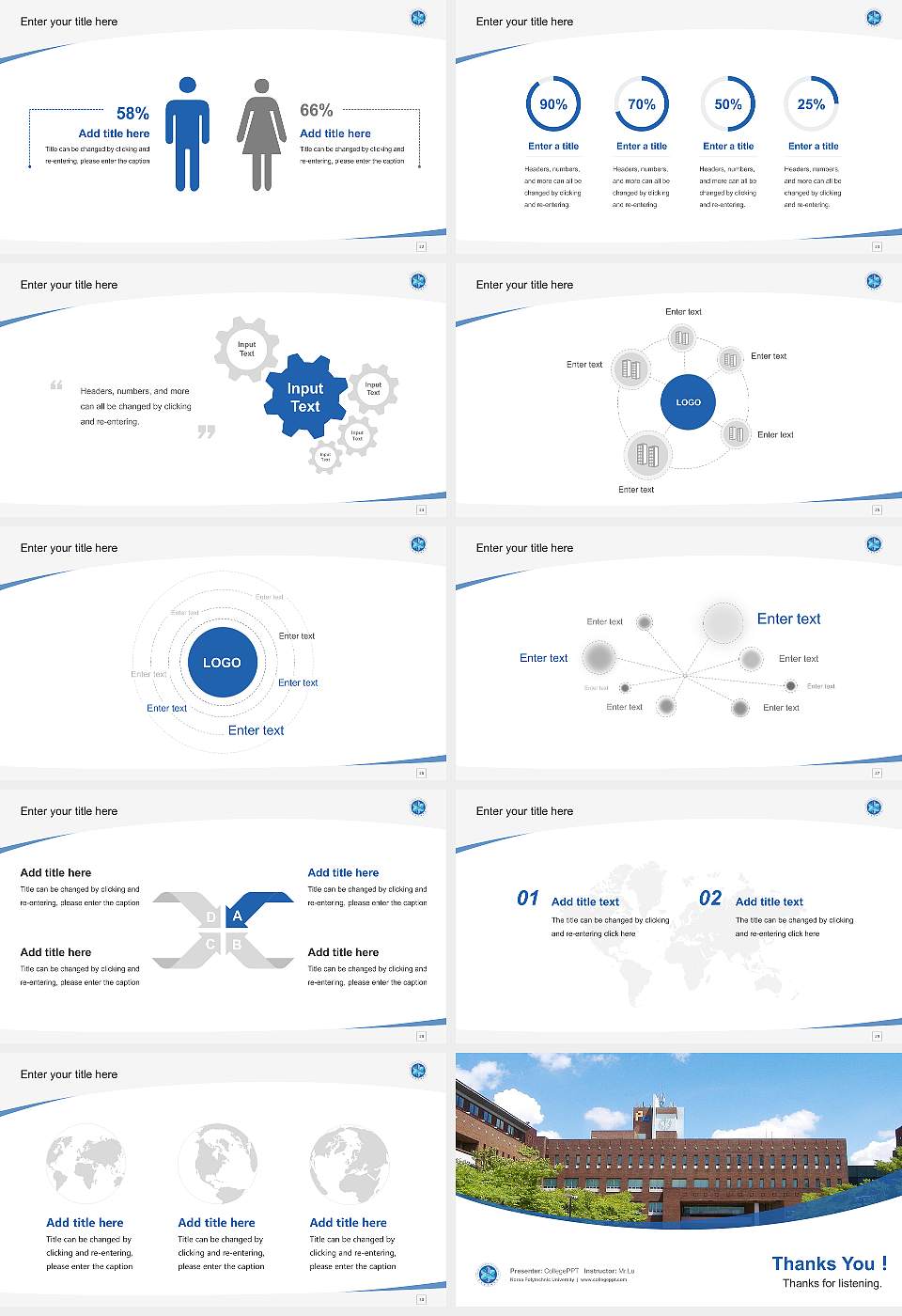 Korea Polytechnic University Course/Courseware Creation PPT Template16:9 ratio PPT effect preview image4