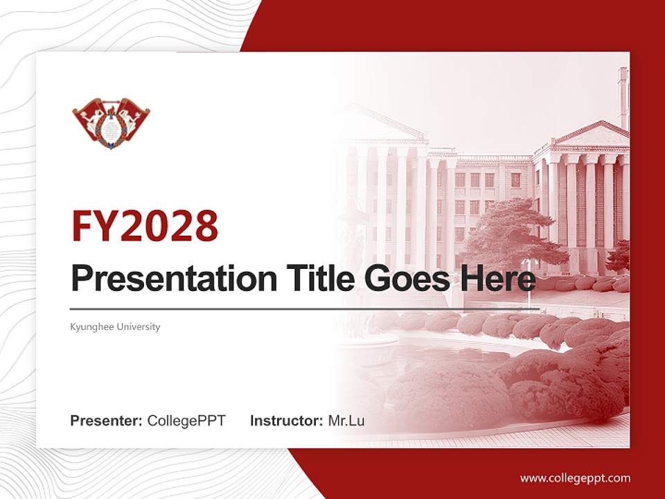 Kyunghee University Academic Presentation/Research Findings Report PPT Template4:3 ratio PPT effect preview image5