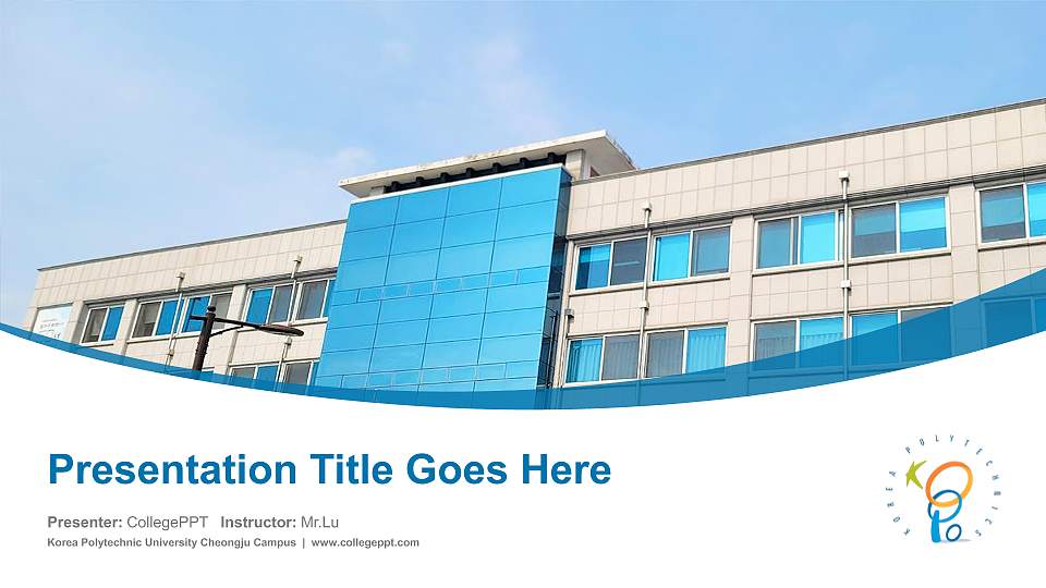 Korea Polytechnic University Cheongju Campus Course/Courseware Creation PPT Template16:9 ratio PPT effect preview image
