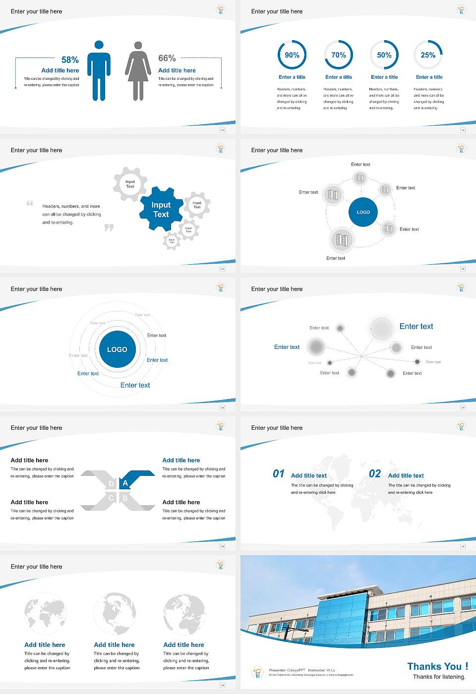 Korea Polytechnic University Cheongju Campus Course/Courseware Creation PPT Template16:9 ratio PPT effect preview image4