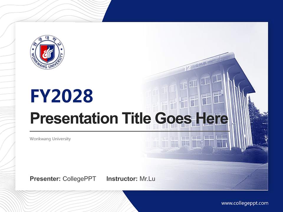 Wonkwang University Academic Presentation/Research Findings Report PPT Template4:3 ratio PPT effect preview image5