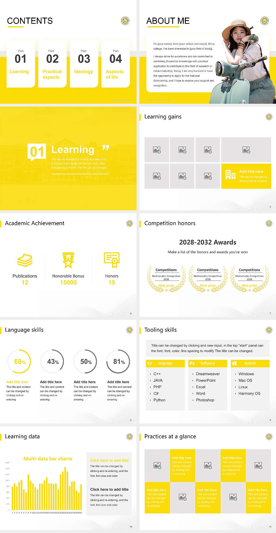 Taeshin Christian University National Scholarship Defense PPT Template4:3 ratio PPT effect preview image2