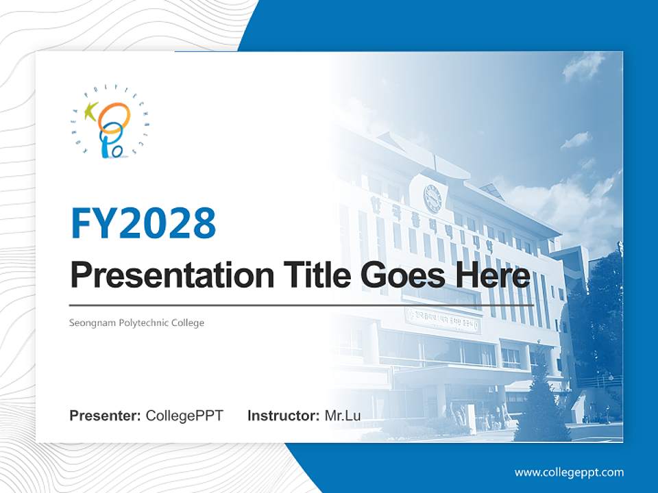Seongnam Polytechnic College Academic Presentation/Research Findings Report PPT Template4:3 ratio PPT effect preview image5