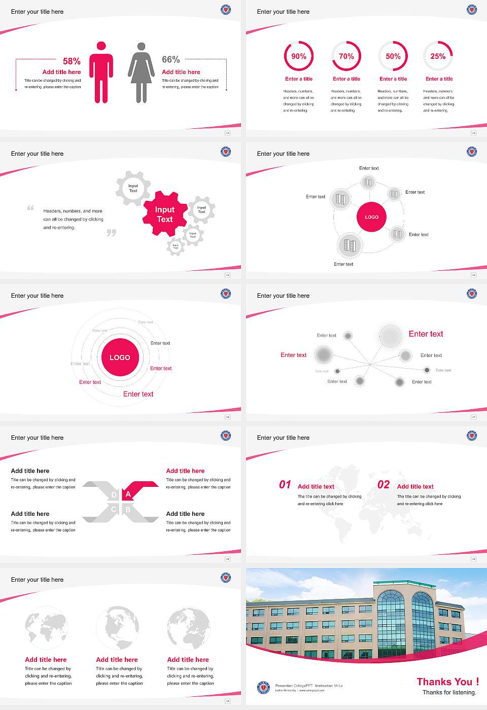 Luther University Course/Courseware Creation PPT Template16:9 ratio PPT effect preview image4