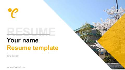 Ehime University Resume PPT Template