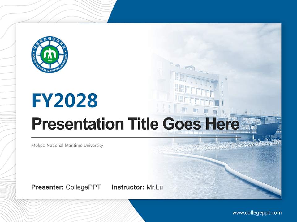 Mokpo National Maritime University Academic Presentation/Research Findings Report PPT Template4:3 ratio PPT effect preview image5