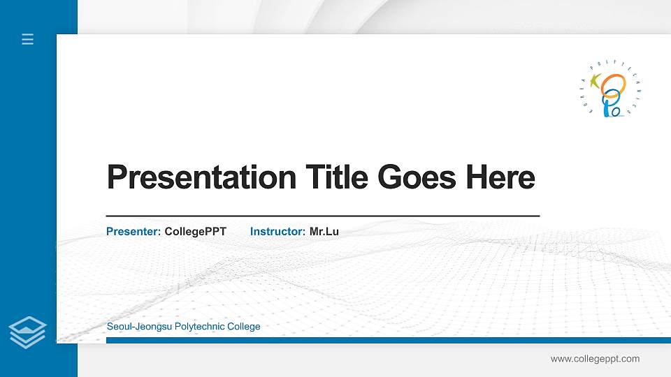 Seoul-Jeongsu Polytechnic College Thesis Proposal/Graduation Defense PPT Template16:9 ratio PPT effect preview image