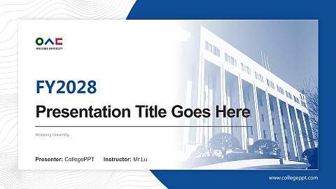Woosong University Academic Presentation/Research Findings Report PPT Template