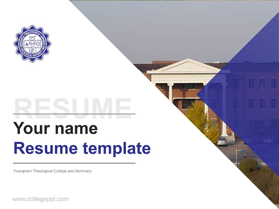 Youngnam Theological College and Seminary Resume PPT Template4:3 ratio PPT effect preview image5