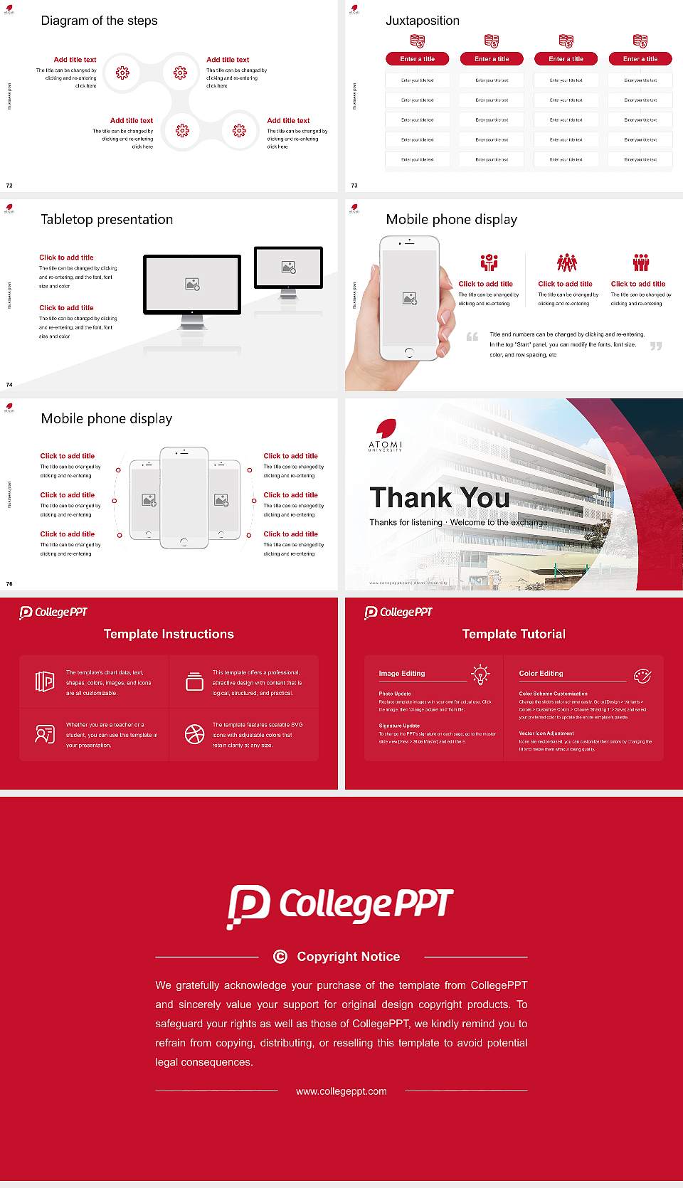 Atomi University Competition/Entrepreneurship Contest PPT Template16:9 ratio PPT effect preview image9