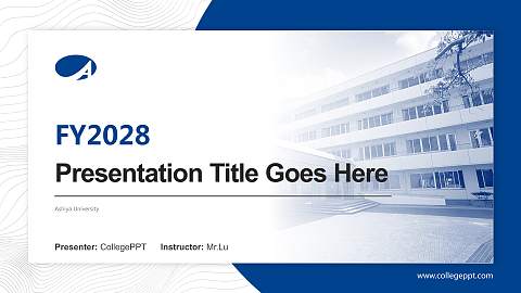 Ashiya University Academic Presentation/Research Findings Report PPT Template