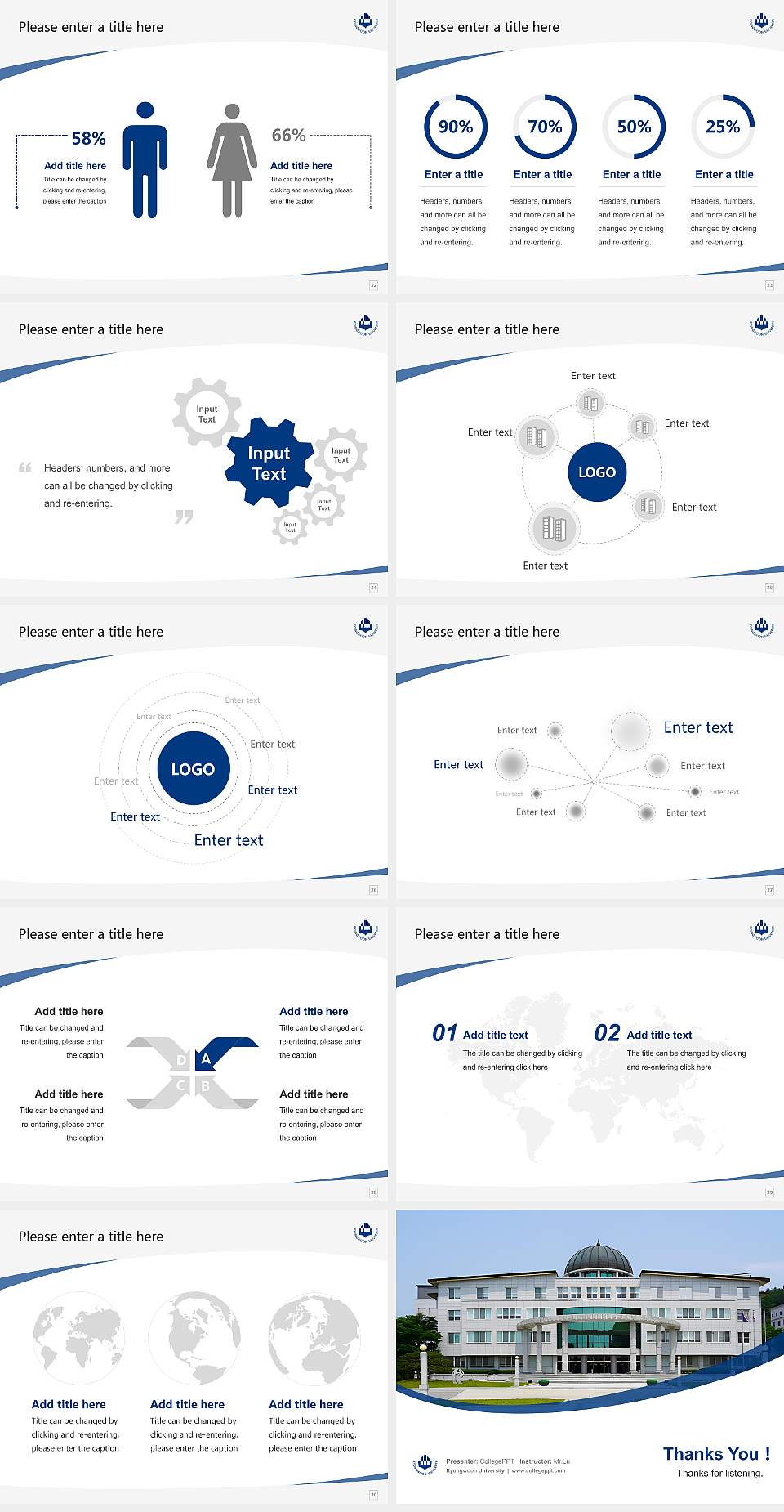 Kyungwoon University Course/Courseware Creation PPT Template4:3 ratio PPT effect preview image4