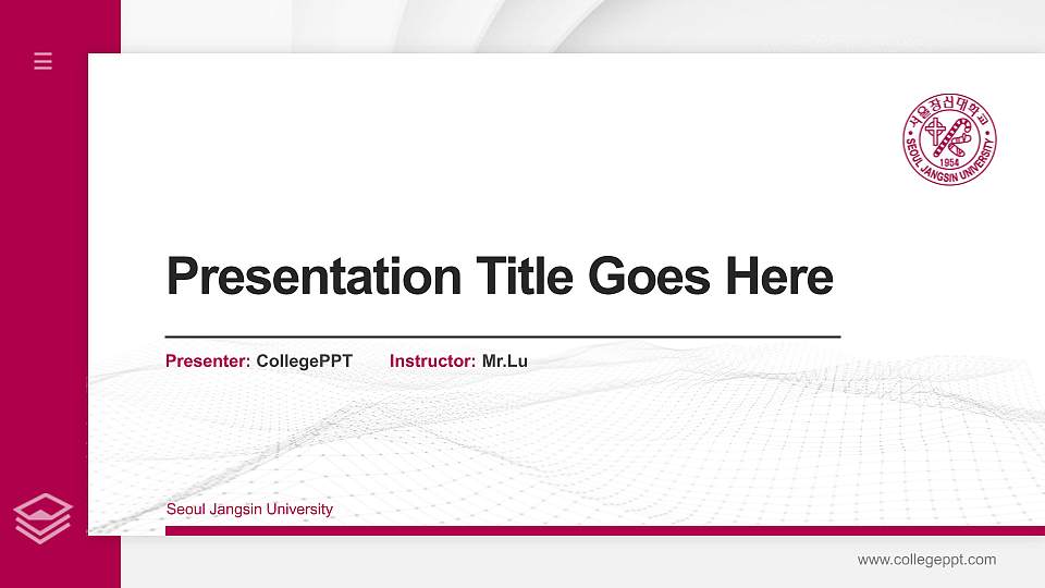 Seoul Jangsin University Thesis Proposal/Graduation Defense PPT Template16:9 ratio PPT effect preview image
