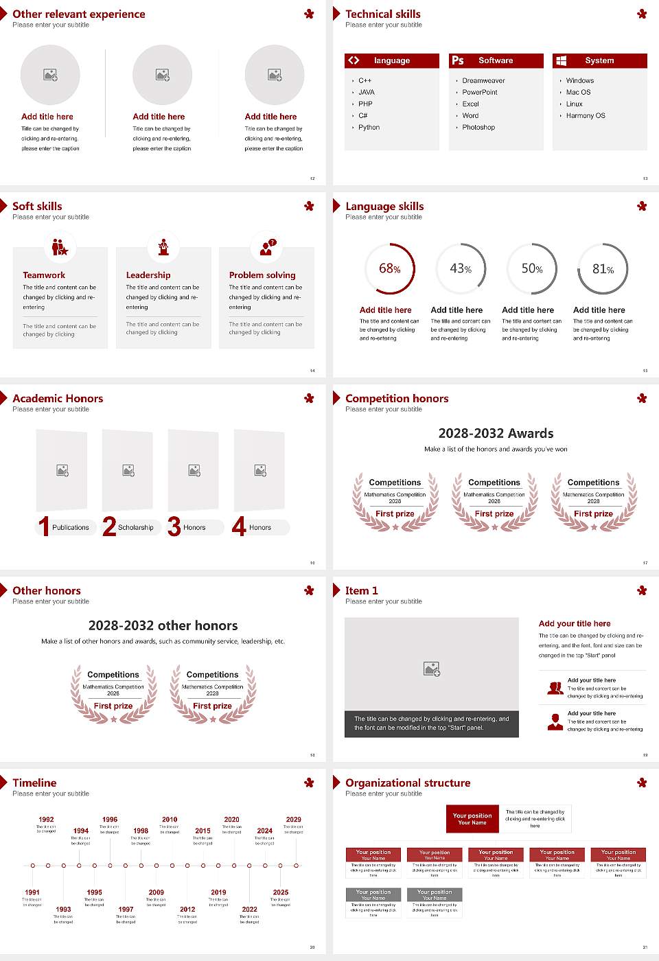 Future University Hakodate Resume PPT Template16:9 ratio PPT effect preview image3
