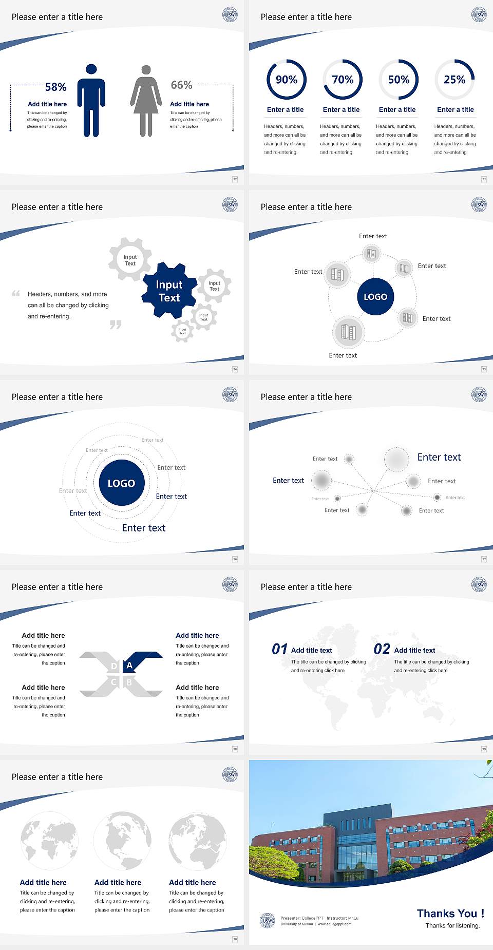 University of Suwon Course/Courseware Creation PPT Template4:3 ratio PPT effect preview image4
