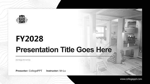 Ashikaga University Academic Presentation/Research Findings Report PPT Template