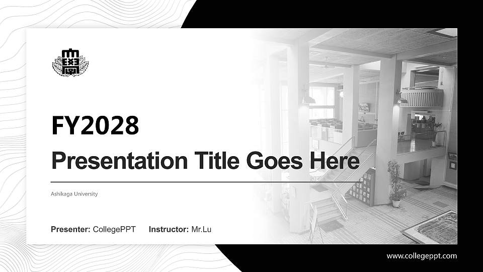 Ashikaga University Academic Presentation/Research Findings Report PPT Template16:9 ratio PPT effect preview image