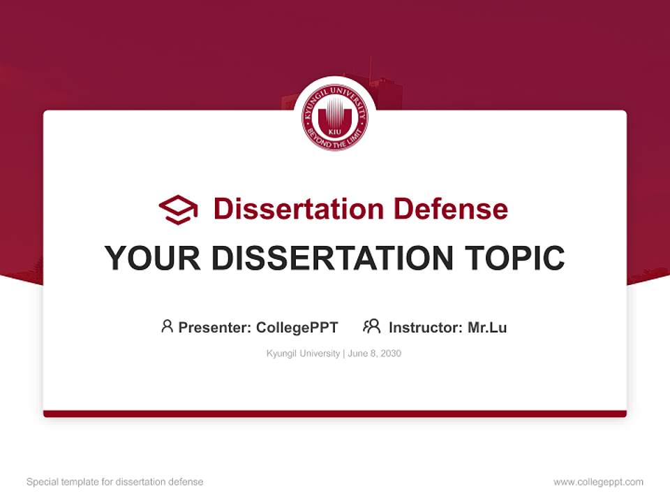 Kyungil University Graduation Thesis Defense PPT Template4:3 ratio PPT effect preview image7