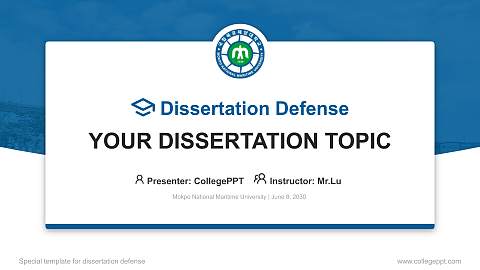 Mokpo National Maritime University Graduation Thesis Defense PPT Template