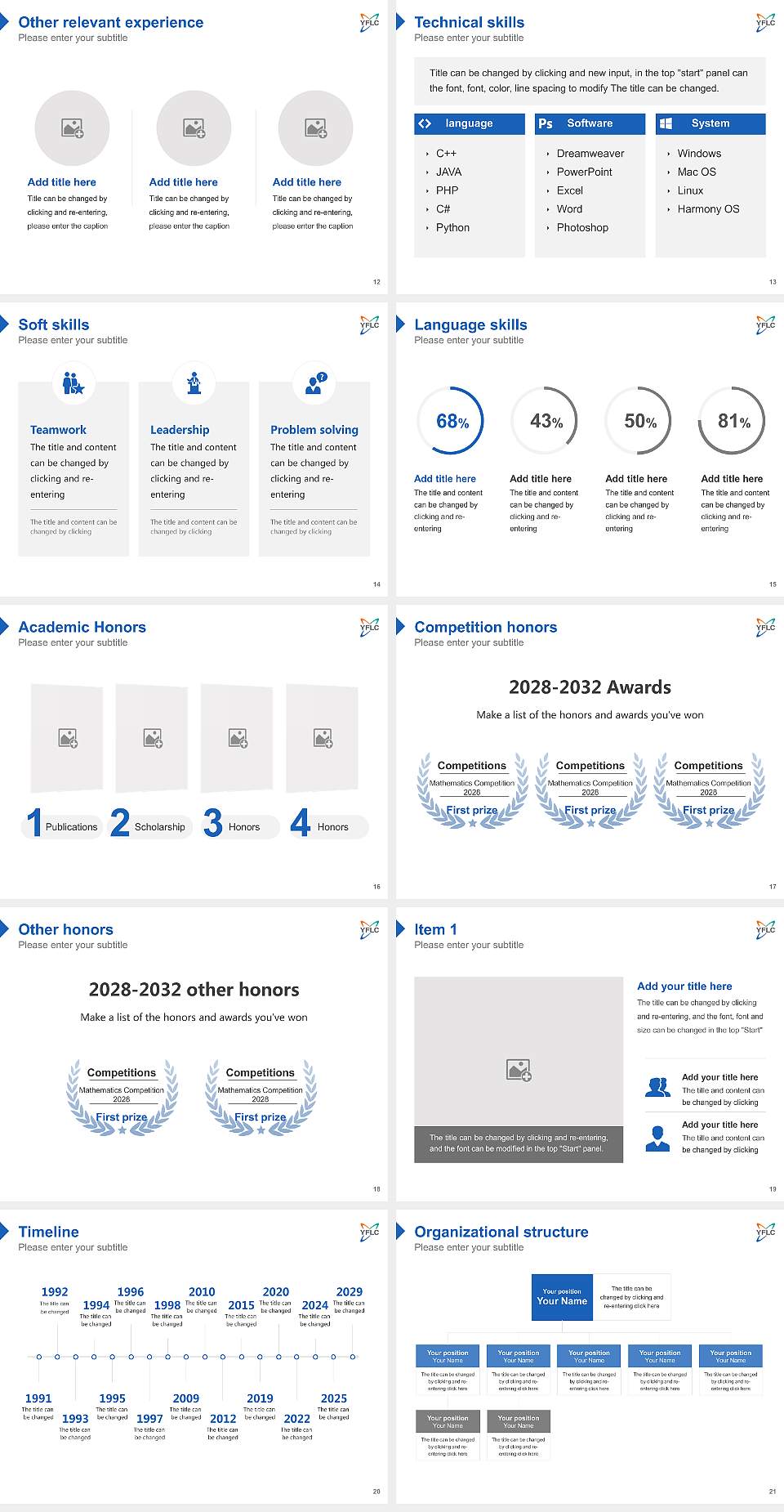 Youngnam Foreign Language College Resume PPT Template4:3 ratio PPT effect preview image3