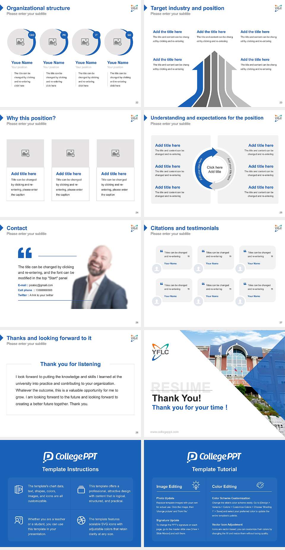Youngnam Foreign Language College Resume PPT Template4:3 ratio PPT effect preview image4