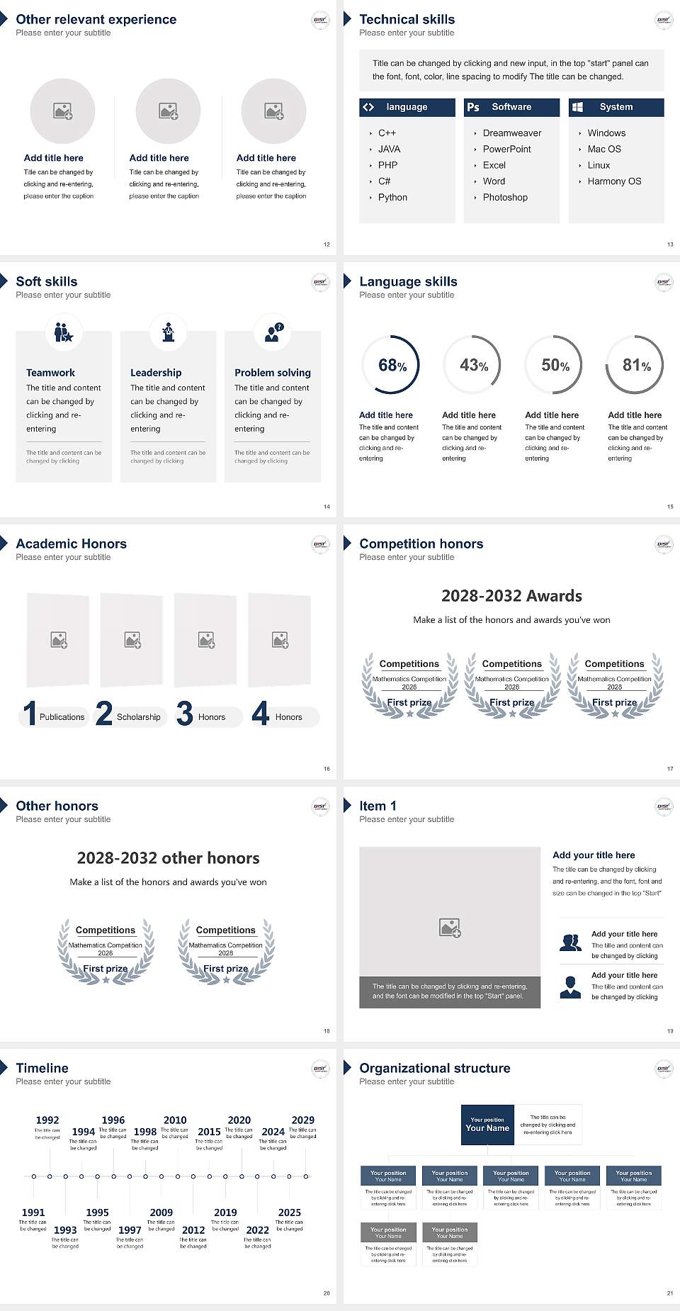 Yangsan College Resume PPT Template4:3 ratio PPT effect preview image3