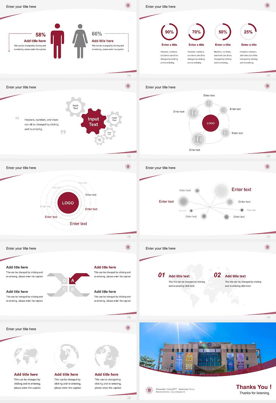 Mokwon University Course/Courseware Creation PPT Template16:9 ratio PPT effect preview image4