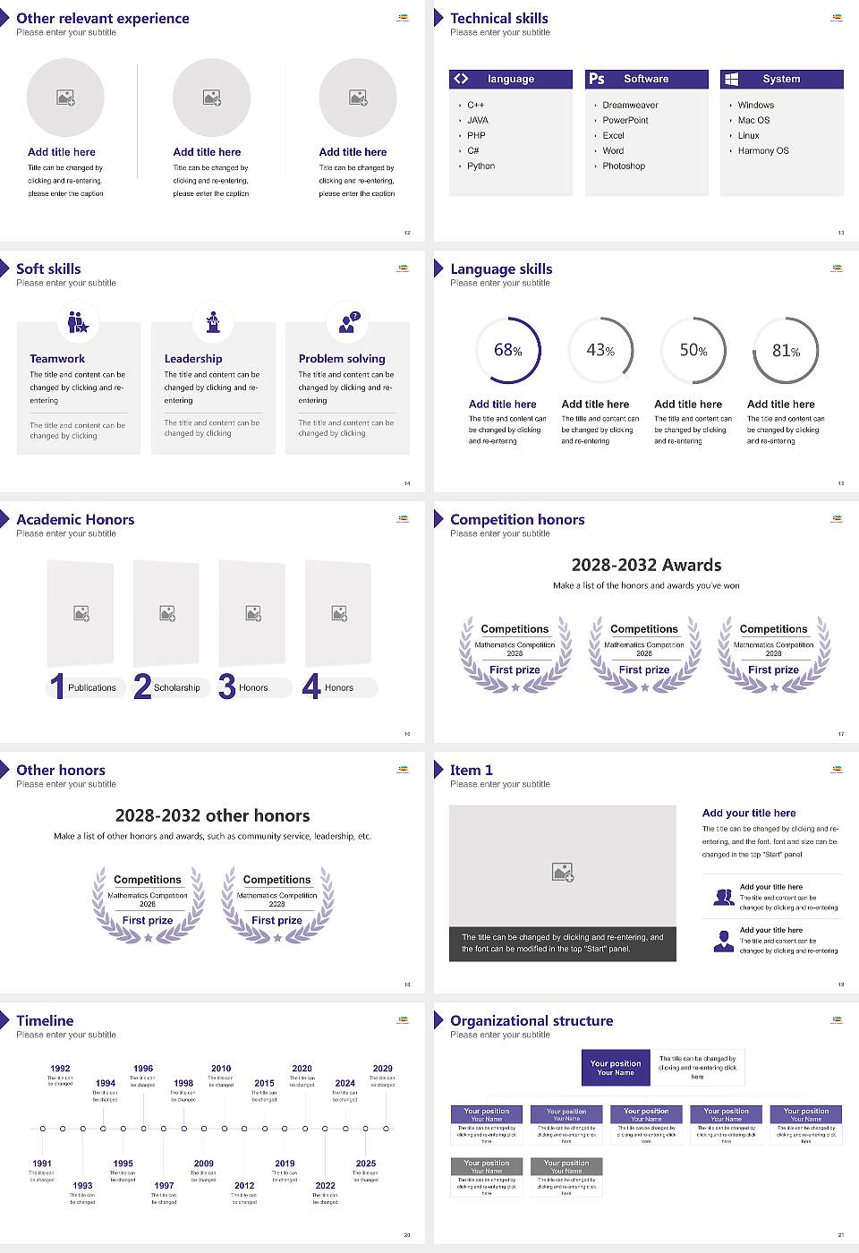 Bukkyo University Resume PPT Template16:9 ratio PPT effect preview image3