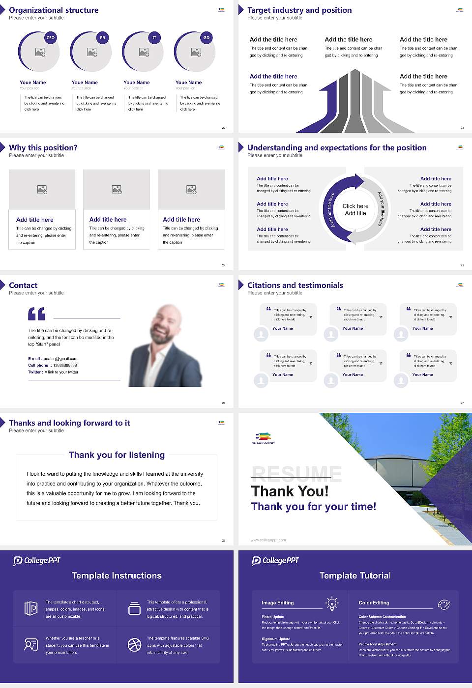 Bukkyo University Resume PPT Template16:9 ratio PPT effect preview image4