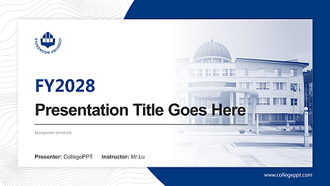 Kyungwoon University Academic Presentation/Research Findings Report PPT Template