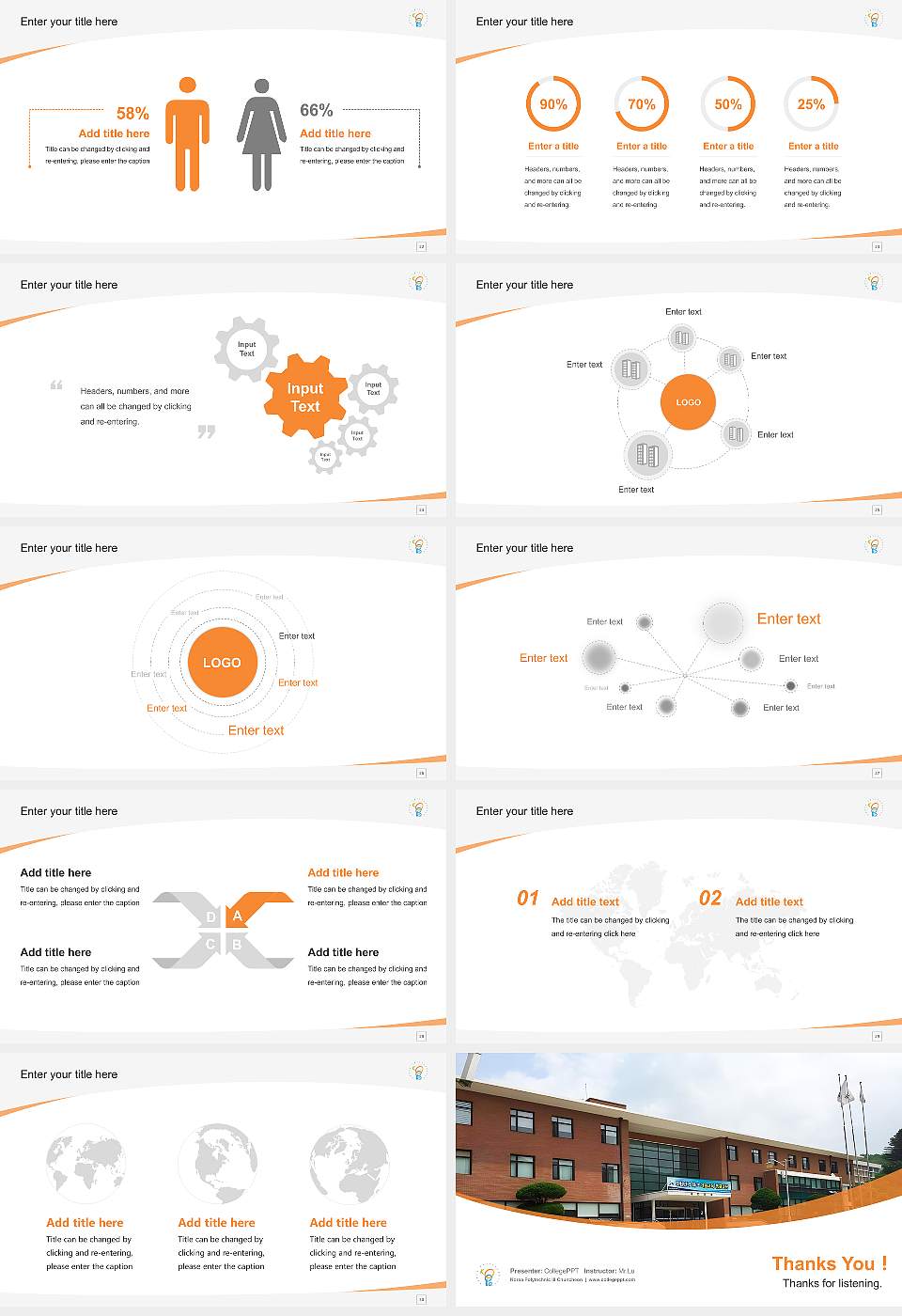 Korea Polytechnic III Chuncheon Course/Courseware Creation PPT Template16:9 ratio PPT effect preview image4