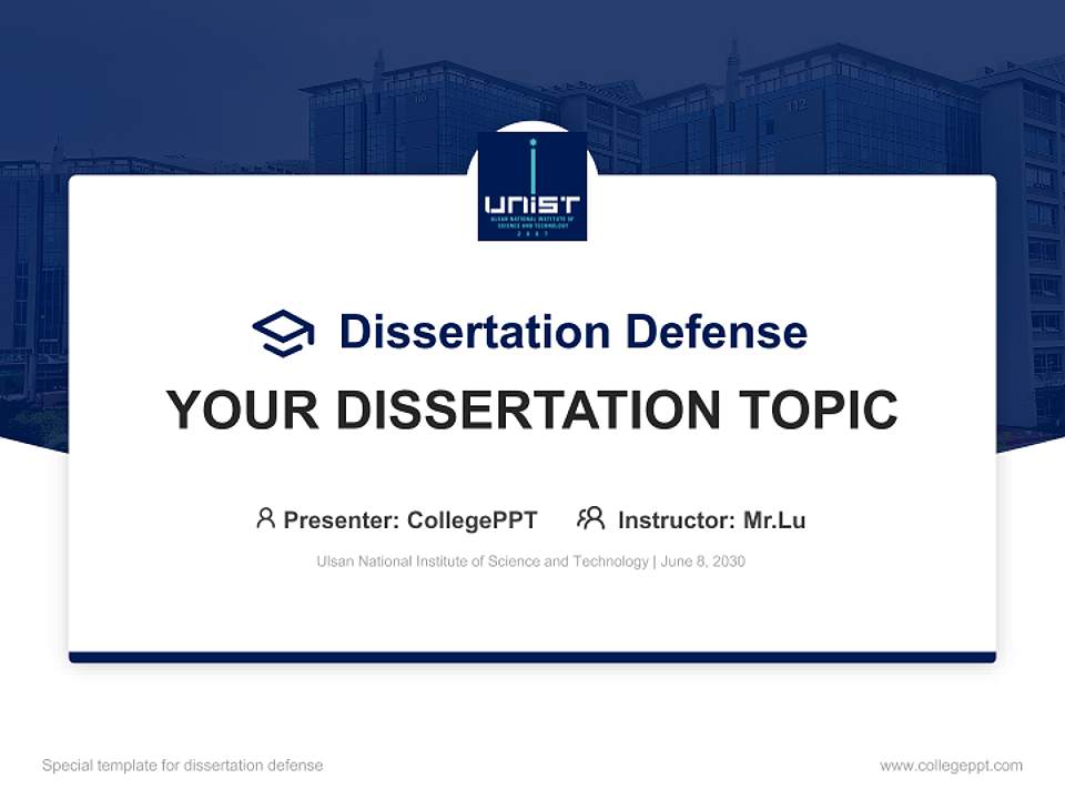 Ulsan National Institute of Science and Technology Graduation Thesis Defense PPT Template4:3 ratio PPT effect preview image7
