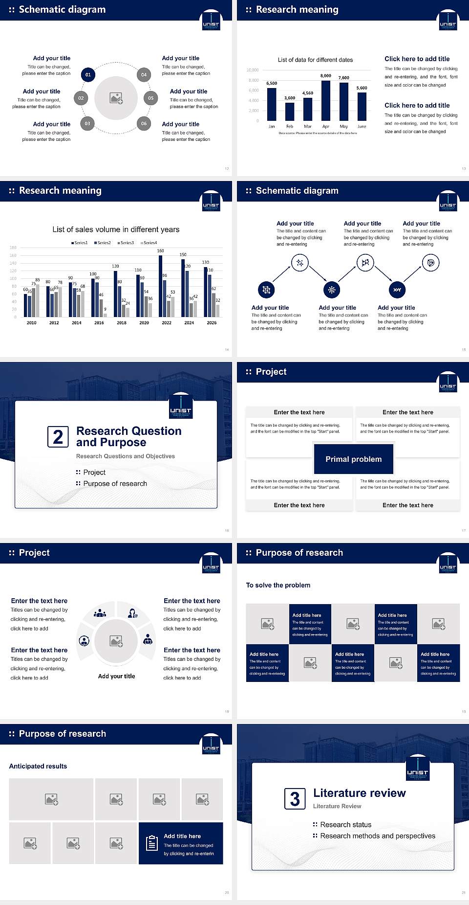 Ulsan National Institute of Science and Technology Graduation Thesis Defense PPT Template4:3 ratio PPT effect preview image3