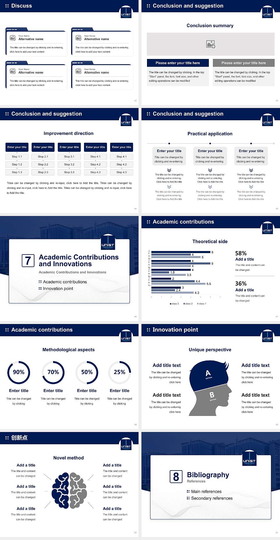 Ulsan National Institute of Science and Technology Graduation Thesis Defense PPT Template4:3 ratio PPT effect preview image6