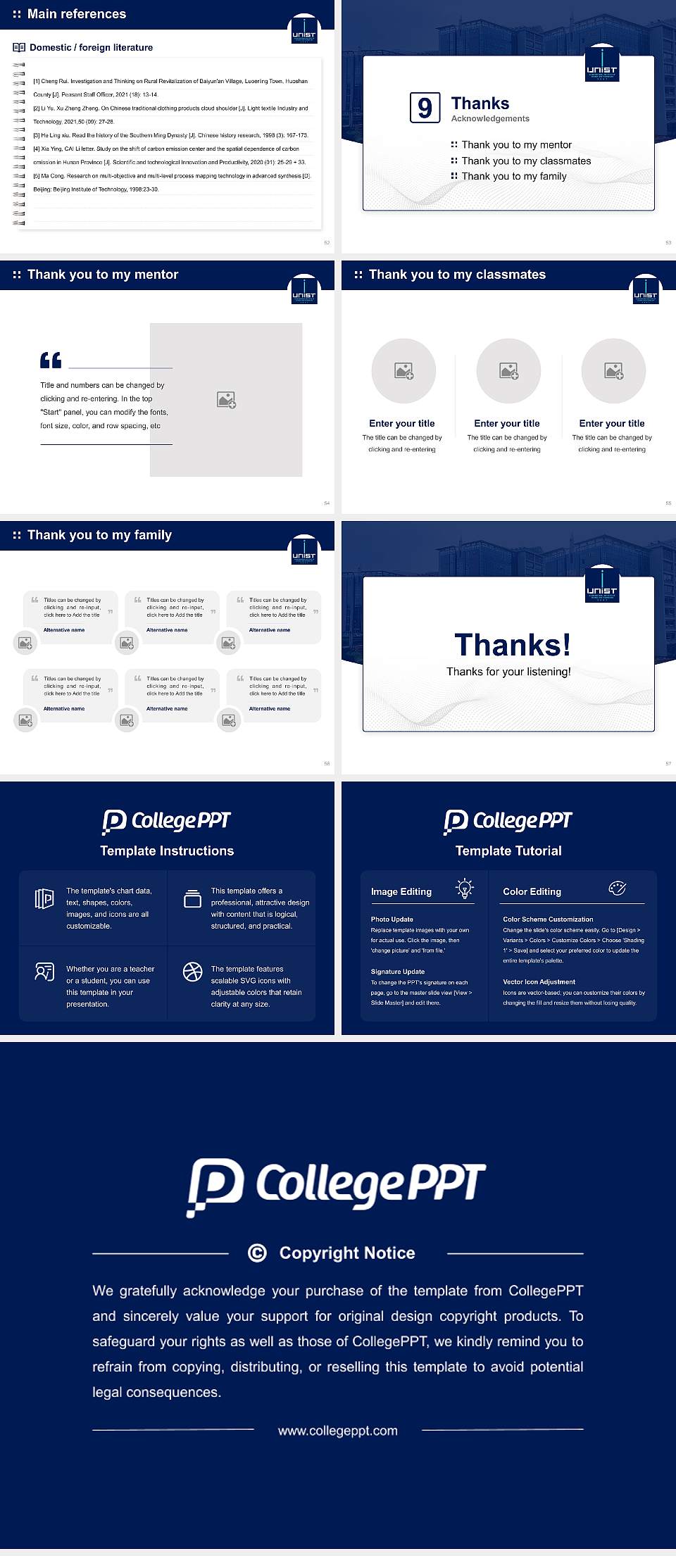 Ulsan National Institute of Science and Technology Graduation Thesis Defense PPT Template4:3 ratio PPT effect preview image7